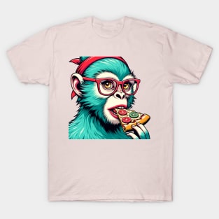 Monkey eat pizza T-Shirt